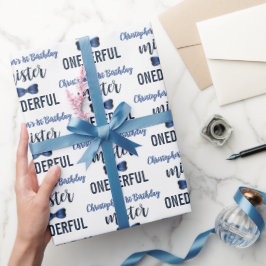 Mister Onederful Bow Stropdas 1e verjaardag Cadeaupapier