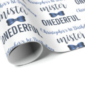 Mister Onederful Bow Stropdas 1e verjaardag Cadeaupapier (Rol Hoek)