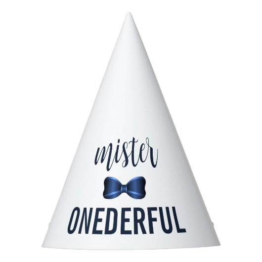 Mister Onederful Bow Stropdas 1e verjaardag Feesthoedjes (Voorkant)