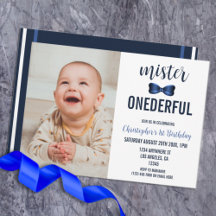 Mister Onederful Bow Stropdas 1e verjaardag