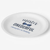 Mister Onederful Bow Stropdas 1e verjaardag Papieren Bordje (Gekanteld)