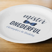 Mister Onederful Bow Stropdas 1e verjaardag Papieren Bordje