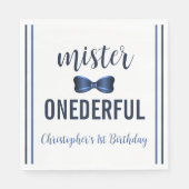 Mister Onederful Bow Stropdas 1e verjaardag Servet (Voorkant)