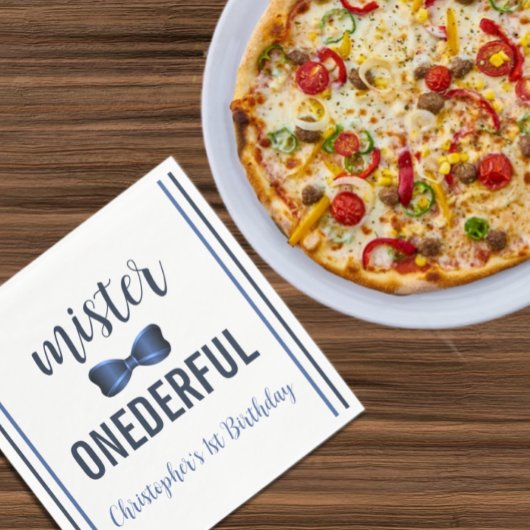 Mister Onederful Bow Stropdas 1e verjaardag Servet