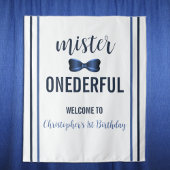 Mister Onederful Bow Stropdas 1e verjaardag Wandkleed