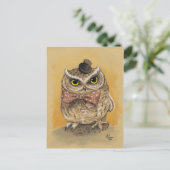 Mister Owl Dapper Gent Briefkaart (Staand voorkant)