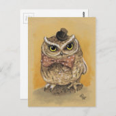 Mister Owl Dapper Gent Briefkaart (Voorkant / Achterkant)