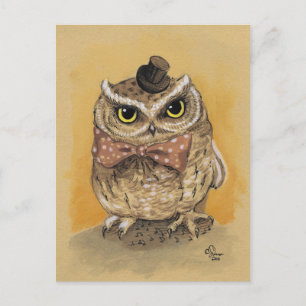 Mister Owl Dapper Gent Briefkaart