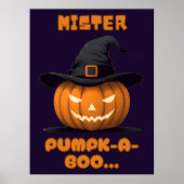 Mister Pumpk-A-Boo Halloween Pompoen Poster (Voorkant)