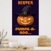 Mister Pumpk-A-Boo Halloween Pompoen Poster (Keuken)