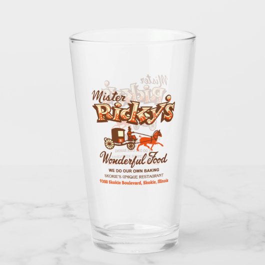 Mister Ricky's Restaurant, Skokie, Illinois Glas (Achterkant)