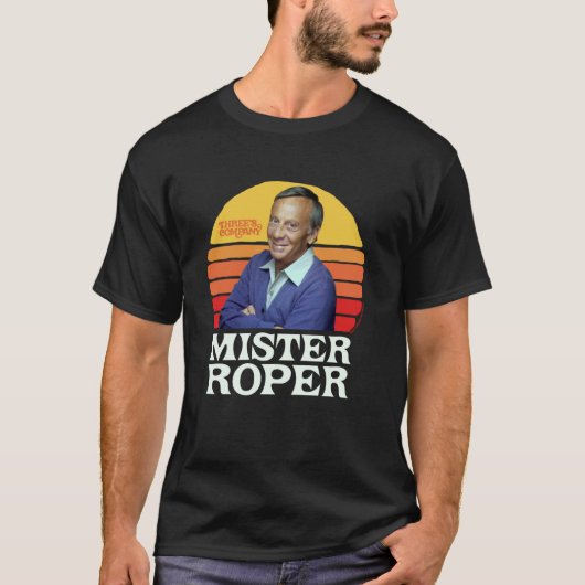 Mister Roper Funny Stanley Roper 80's Sunset Three T-shirt (Voorkant)