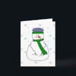 Mister Snowman Zaaien Whimsical Primitive Art Feestdagen Kaart<br><div class="desc">Een gelukkige meneer Snowman staat in de sneeuw en glimlacht naar voorbijgangers. Dit kaartontwerp zou geweldig zijn voor veel elke gelegenheid die je iemand een glimlach wilt sturen. Voeg tekst toe en maak het voor een speciale gelegenheid zoals Kerstmis of een verjaardag.</div>