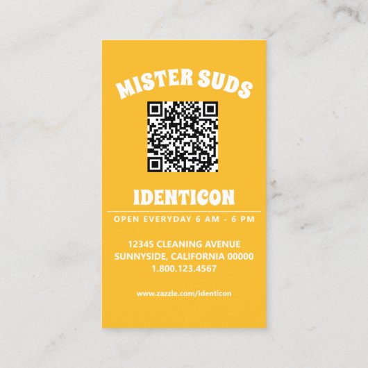 MISTER SUDS WASH with QR code Visitekaartje (Achterkant)