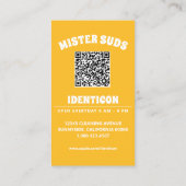 MISTER SUDS WASS met QR-code Visitekaartje (Achterkant)
