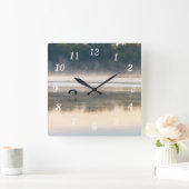Misterige Ochtend Flight Wall Clock Vierkante Klok (Huis)