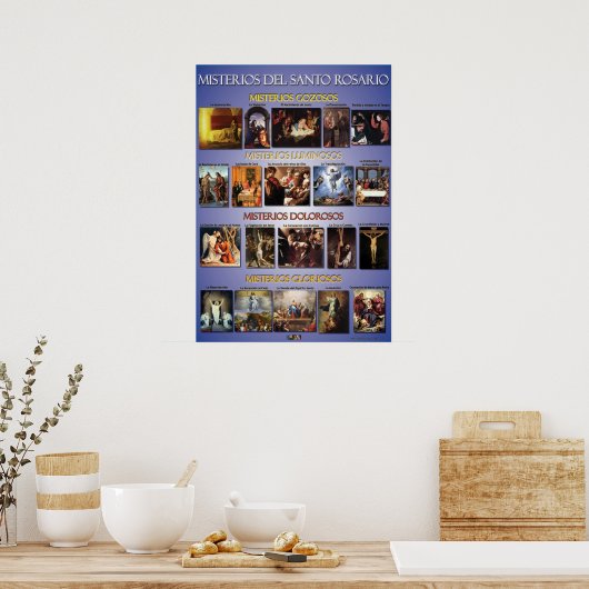 Misterios Del Santo Rosario Poster (Keuken)