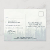 Mistgebergte Groene dennenbos bruiloft RSVP Briefkaart (Achterkant)