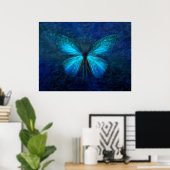 Mistic Blue Butterfly Poster (Thuiskantoor)