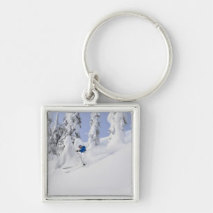 Mistie Fortin skiet poedersneeuw Sleutelhanger