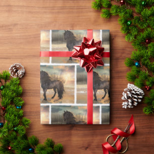 mistig fries ochtendpaard cadeaupapier