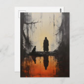 mistig gotisch landschap briefkaart (Voorkant / Achterkant)