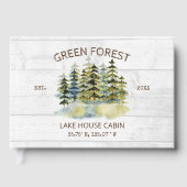 mistig groen bos Waterverf Cabin Lodge Gastenboek (Voorkant)