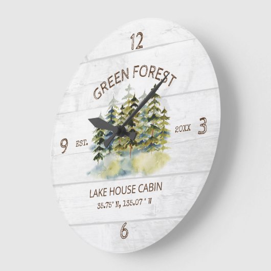  mistig groen bos Waterverf Cabin Lodge Grote Klok (Hoek)