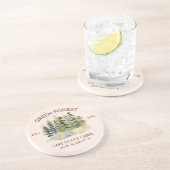 mistig groen bos Waterverf Cabin Lodge Zandsteen Onderzetter (Zijkant)