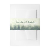 mistig groene dennenboom bos rustieke bruiloft uitnodigingen wikkel (Voorkant Voorbeeld)