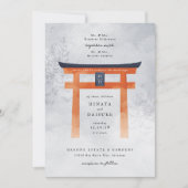 mistig japans torii poort romantische bruiloft kaart (Voorkant)
