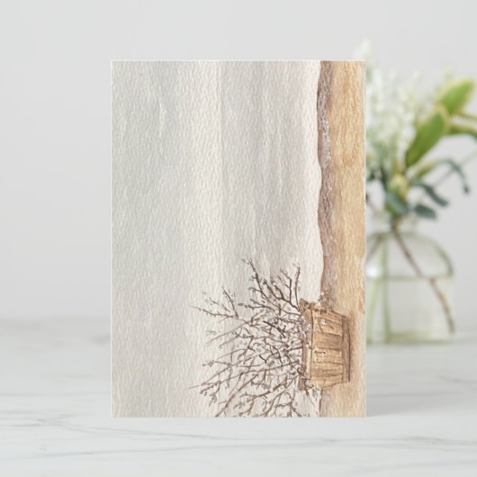 mistig strand uitnodiging (Staand voorkant)