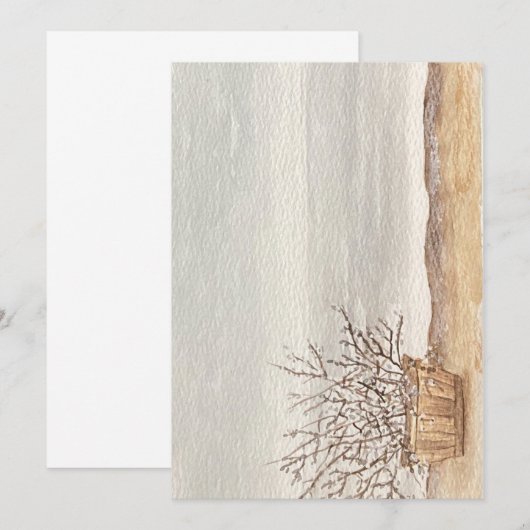 mistig strand uitnodiging (Voorkant / Achterkant)