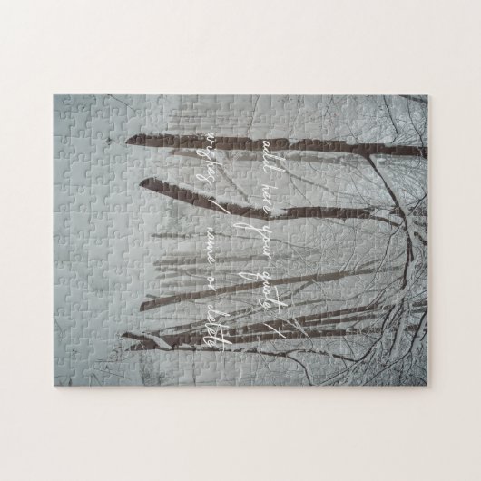 Mistig winterbos legpuzzel (Horizontaal)