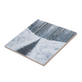 Mistig winterwoudpad Winterlandschap Tegeltje (Zijkant)
