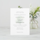 Mistige boom bruiloft uitnodiging (Staand voorkant)