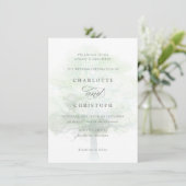 Mistige boom bruiloft uitnodiging (Staand voorkant)