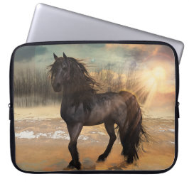 mistige friese ochtend laptop sleeve