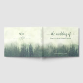 Mistige groene bergen & dennen rustieke bruiloft gastenboek (Volledig)