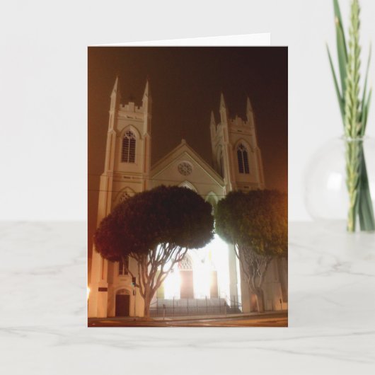 Mistige Nacht in het Strand van het Noorden, St. Feestdagen Kaart (Voorkant)