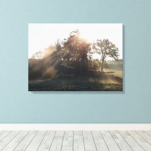 Mistige ochtenden canvas afdruk (Insitu (Houten vloer))