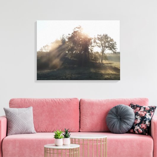 Mistige ochtenden canvas afdruk (Insitu (Woonkamer))