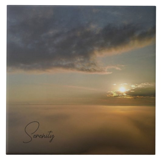 mistige ochtendzonsopgang tegeltje (Voorkant)