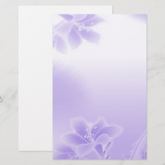 mistige paarse bloem briefpapier (Voorkant / Achterkant)
