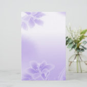 mistige paarse bloem briefpapier (Staand voorkant)