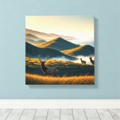 Mistige Point Reyes National Seashore Elk Canvas Afdruk (Insitu (Houten vloer))
