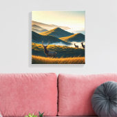 Mistige Point Reyes National Seashore Elk Canvas Afdruk (Insitu (Woonkamer))