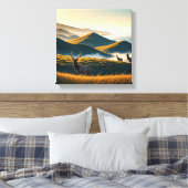 Mistige Point Reyes National Seashore Elk Canvas Afdruk (Insitu (Slaapkamer))