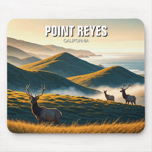 Mistige Point Reyes National Seashore Elk Muismat (Voorkant)