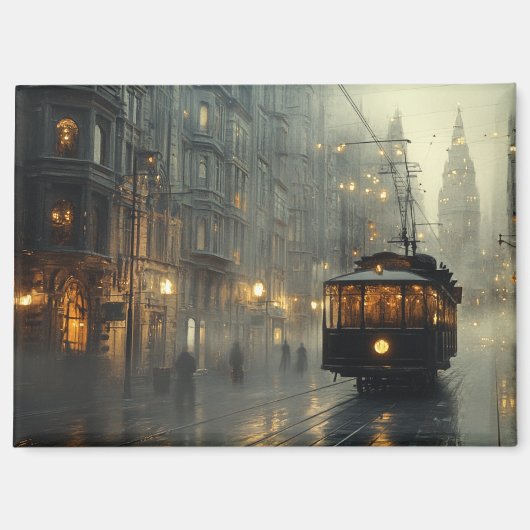  mistige streetcar koelkastmagneet magneet (Voorkant)